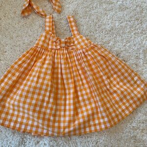 Janie and Jack Orange Checkered Baby Dress